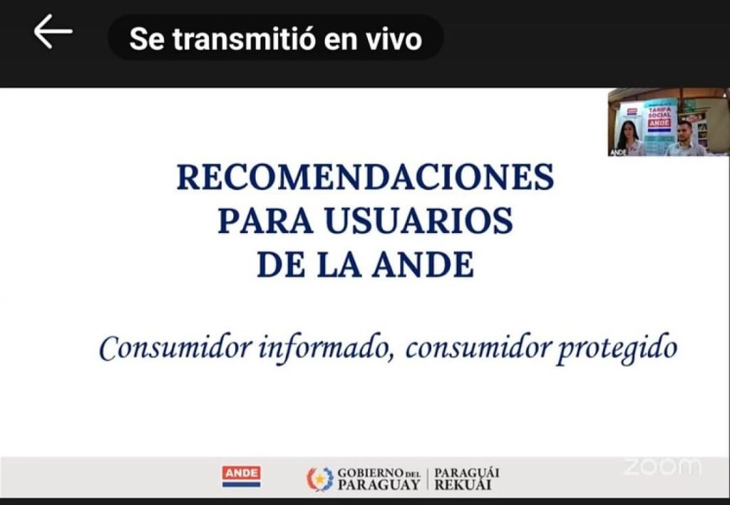 Webinar brindó recomendaciones clave para usuarios de la ANDE