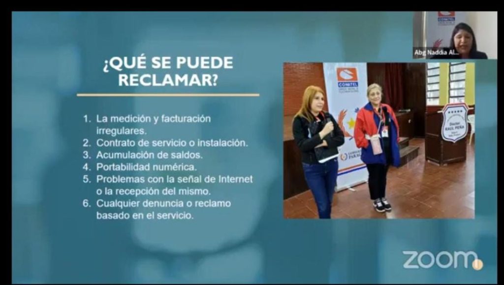 Webinar sobre “Recomendaciones a usuarios de telefonía móvil”.