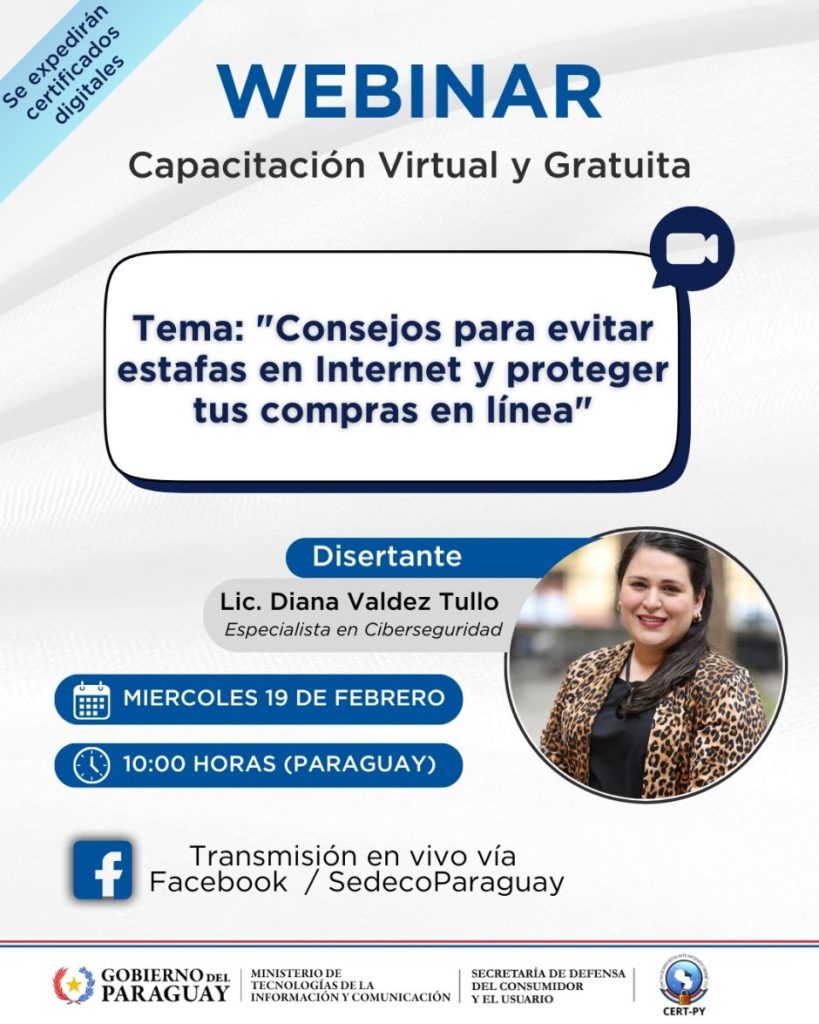 Webinar “Consejos para evitar estafas en internet y proteger tus compras en línea»