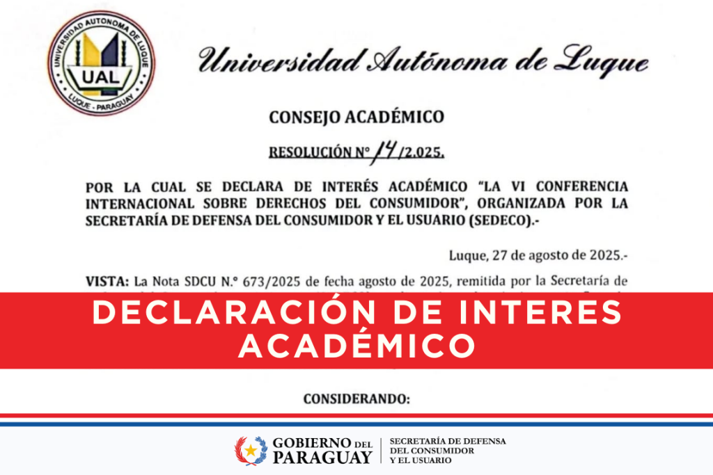 Interés Académico «VI Conferencia Internacional sobre Derechos del Consumidor»