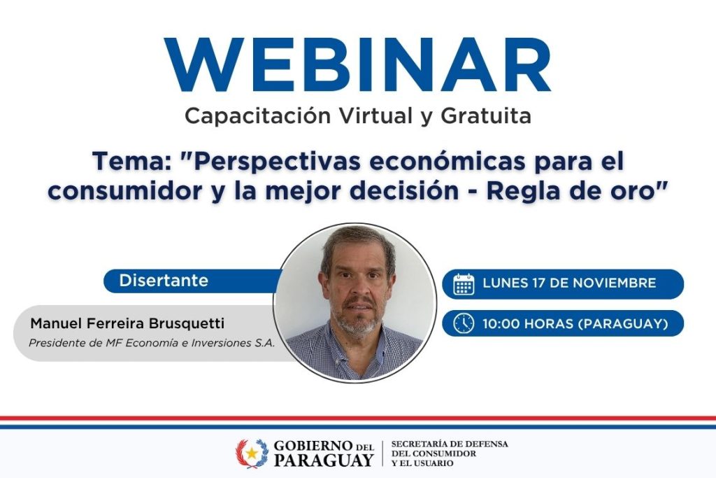 SEDECO invita al webinar “Perspectivas económicas para el consumidor y la mejor decisión – Regla de oro”
