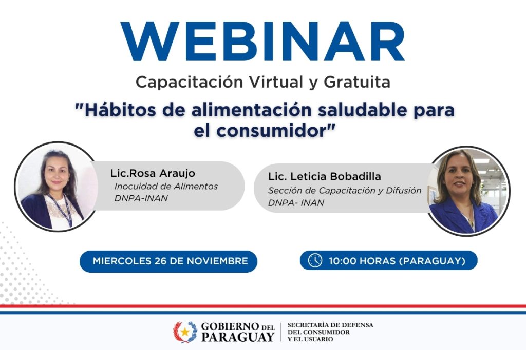 SEDECO invita al webinar “Hábitos de alimentación saludable para el consumidor”